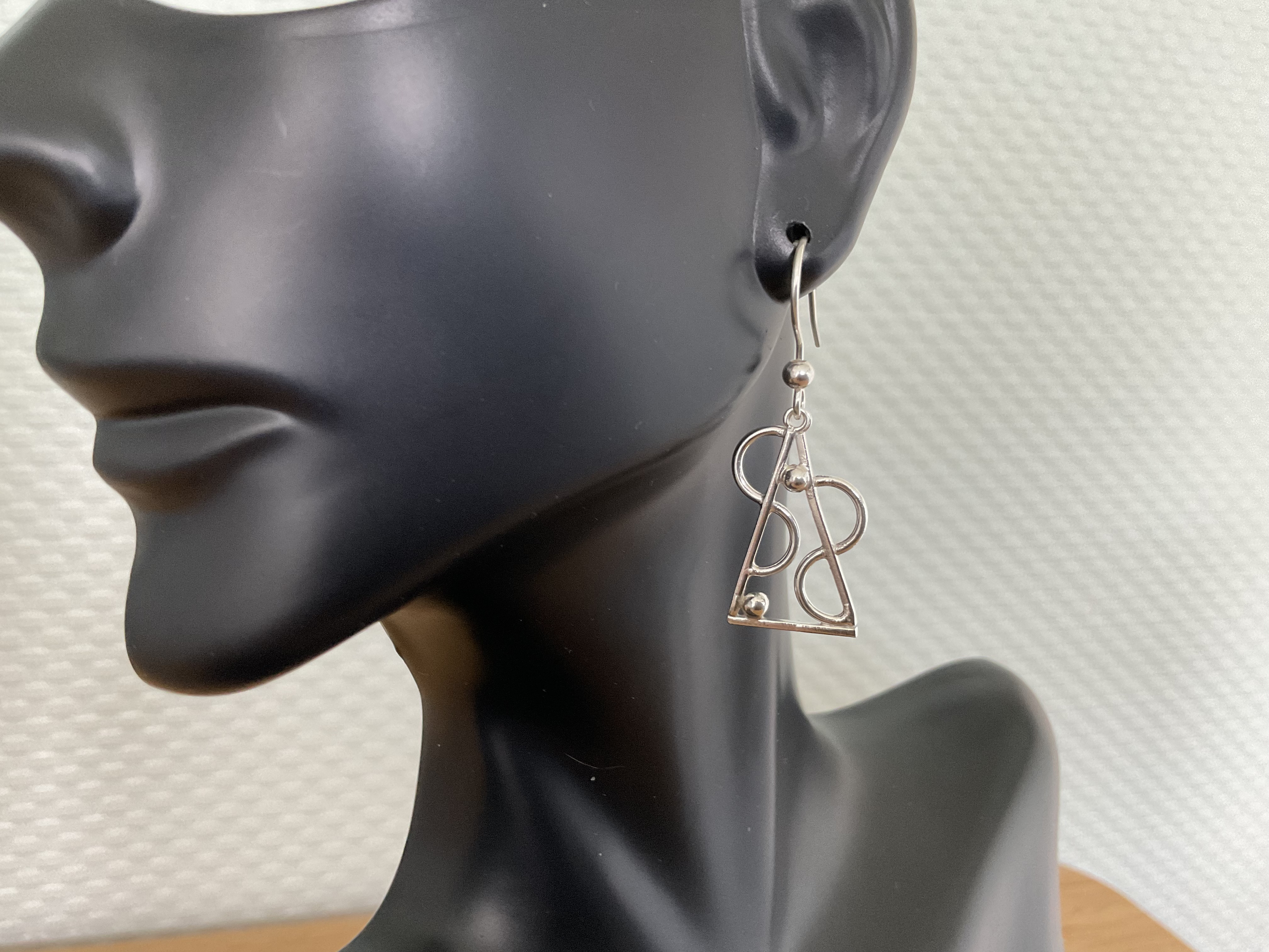 Abstract Triangle Dangle Earrings